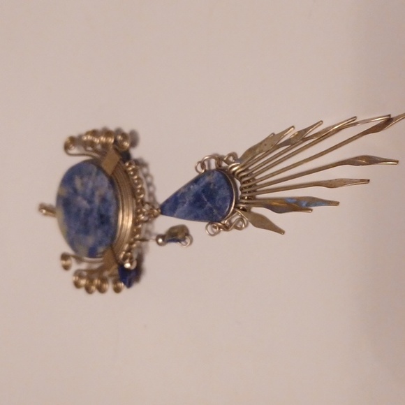 LAPIS GENUINE PENDANNT BLUE SILVERTONE COMBINATION - Picture 3 of 3